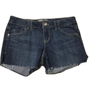 Jolt Jeans Blue Shorts Frayed Folded Cuff Style T509NTC5 Size 1 OO10